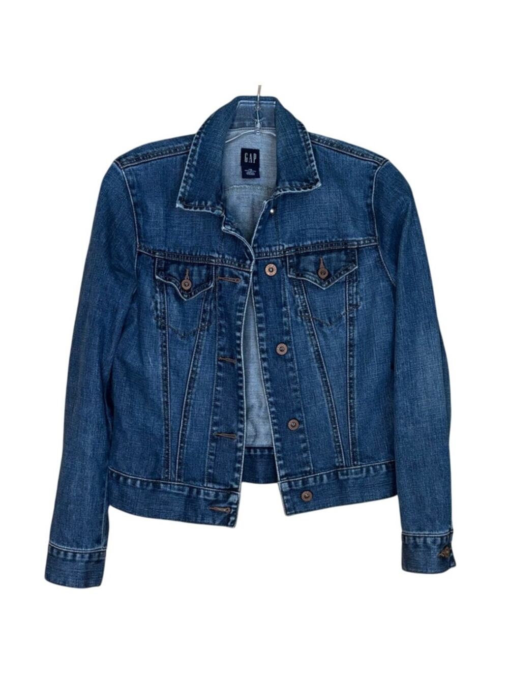 Classic Gap Jean Denim Jacket, Blue Medium Wash, Size XS, EUC